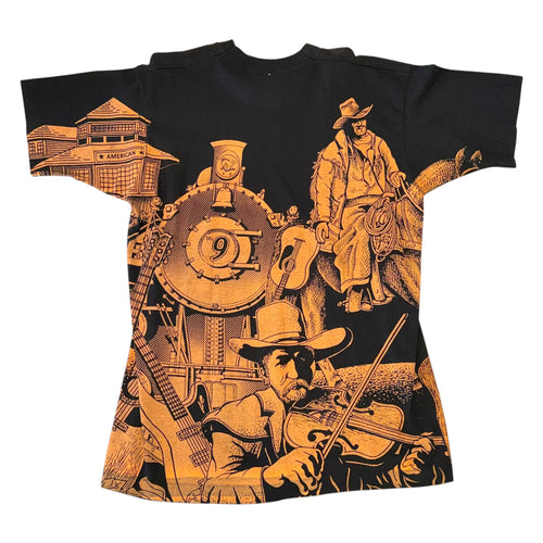 Country Western American - AOP Black Graphic T-Shirt