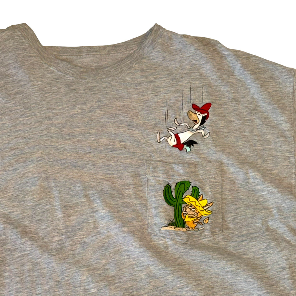 Warner Bros - Quick Draw Mcgraw Embroidered Pocket Vintage 90s T-Shirt