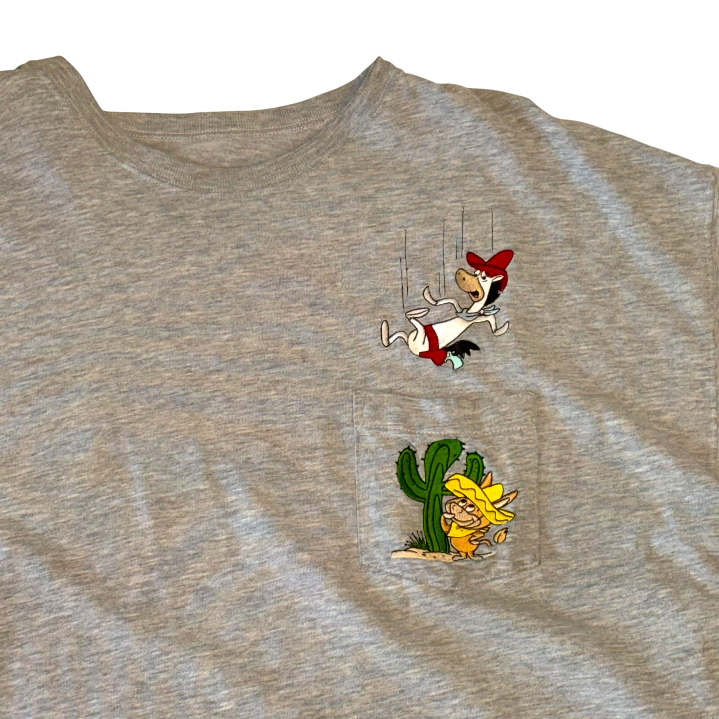 Warner Bros - Quick Draw Mcgraw Embroidered Pocket Vintage 90s T-Shirt