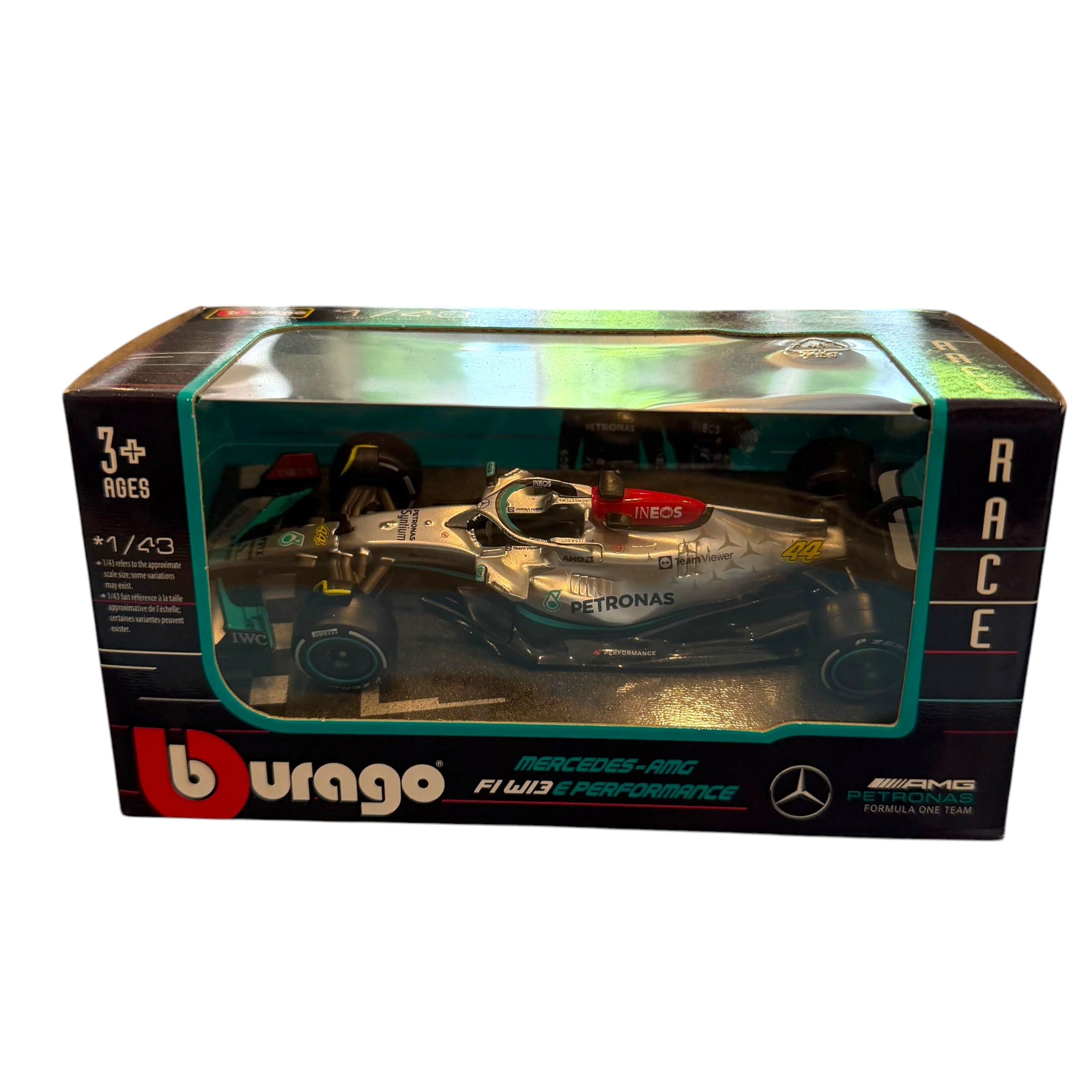 Burago - Mercedes AMG F1 W13 Lewis Hamilton 1/43 Scale Die Cast Car