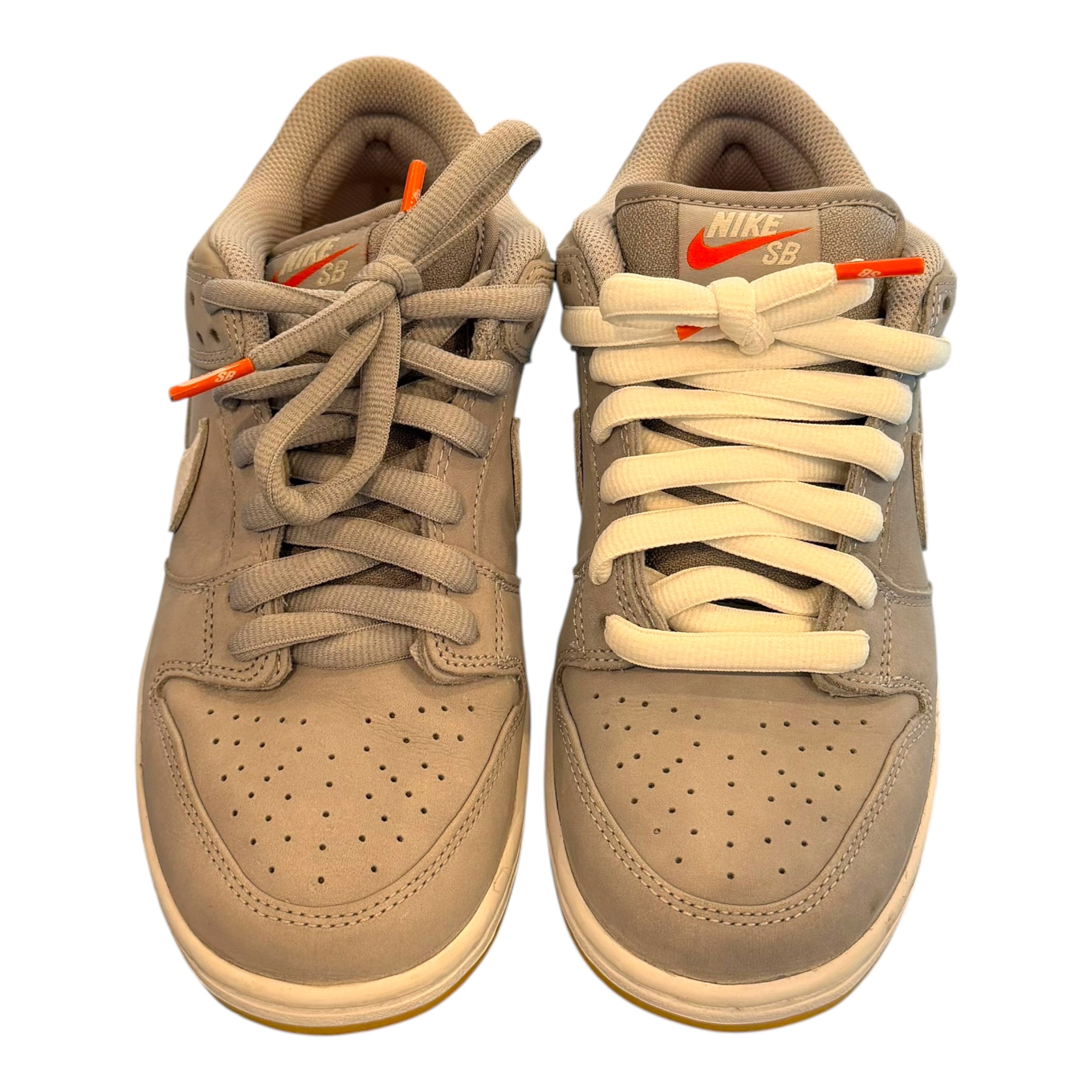 Nike - SB Dunk Low Pro ISO 6.5 Men Orange Gum Wolf Grey Sneakers