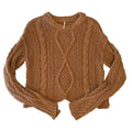 Free People - Brown Cable Knit Pullover Womens Sweater