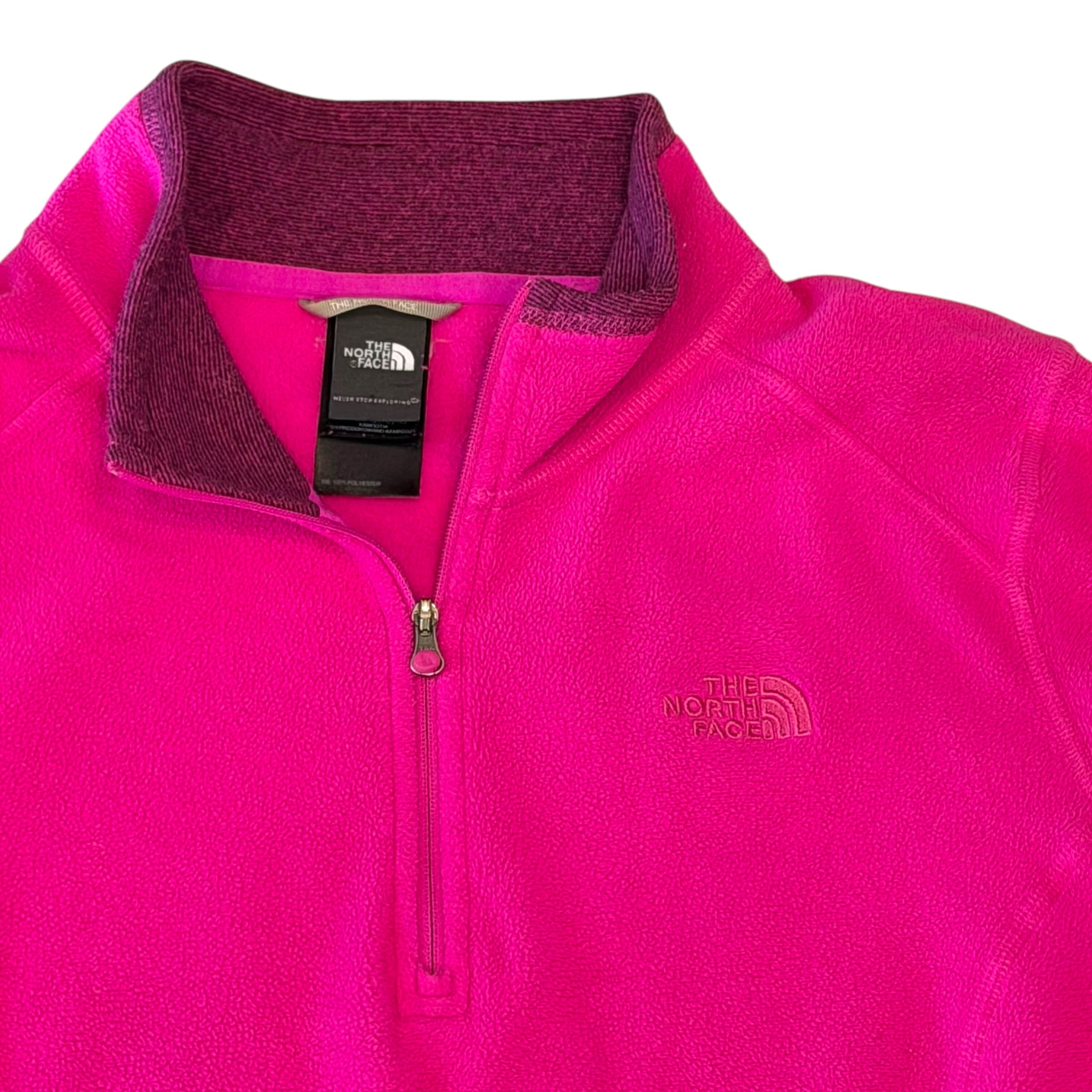 The North Face - Pink Half Zip Womens Fleece Sweatshirt