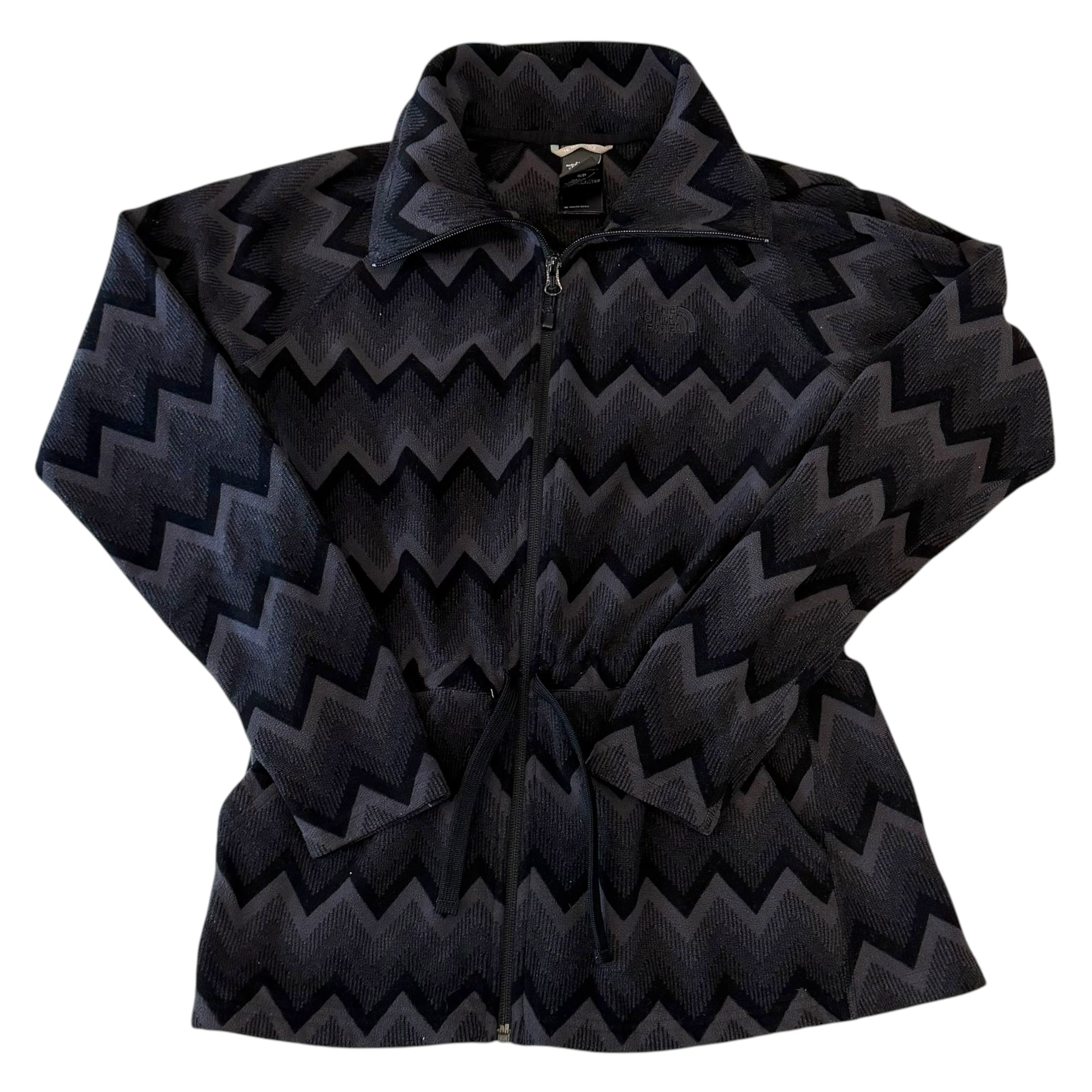 The North Face - Black Pattern Knit Full Zip Women's Sweatshirt