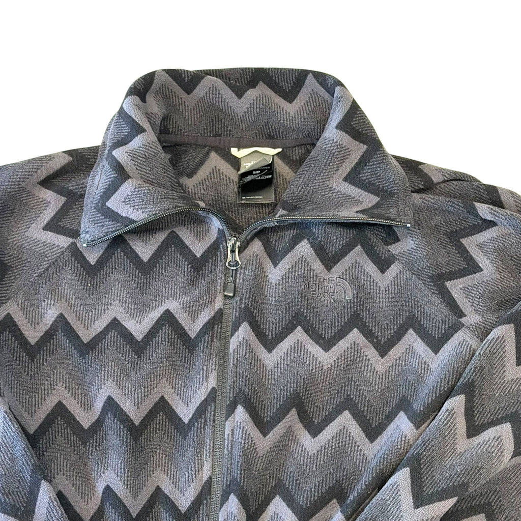 The North Face - Black Pattern Knit Full Zip Women's Sweatshirt