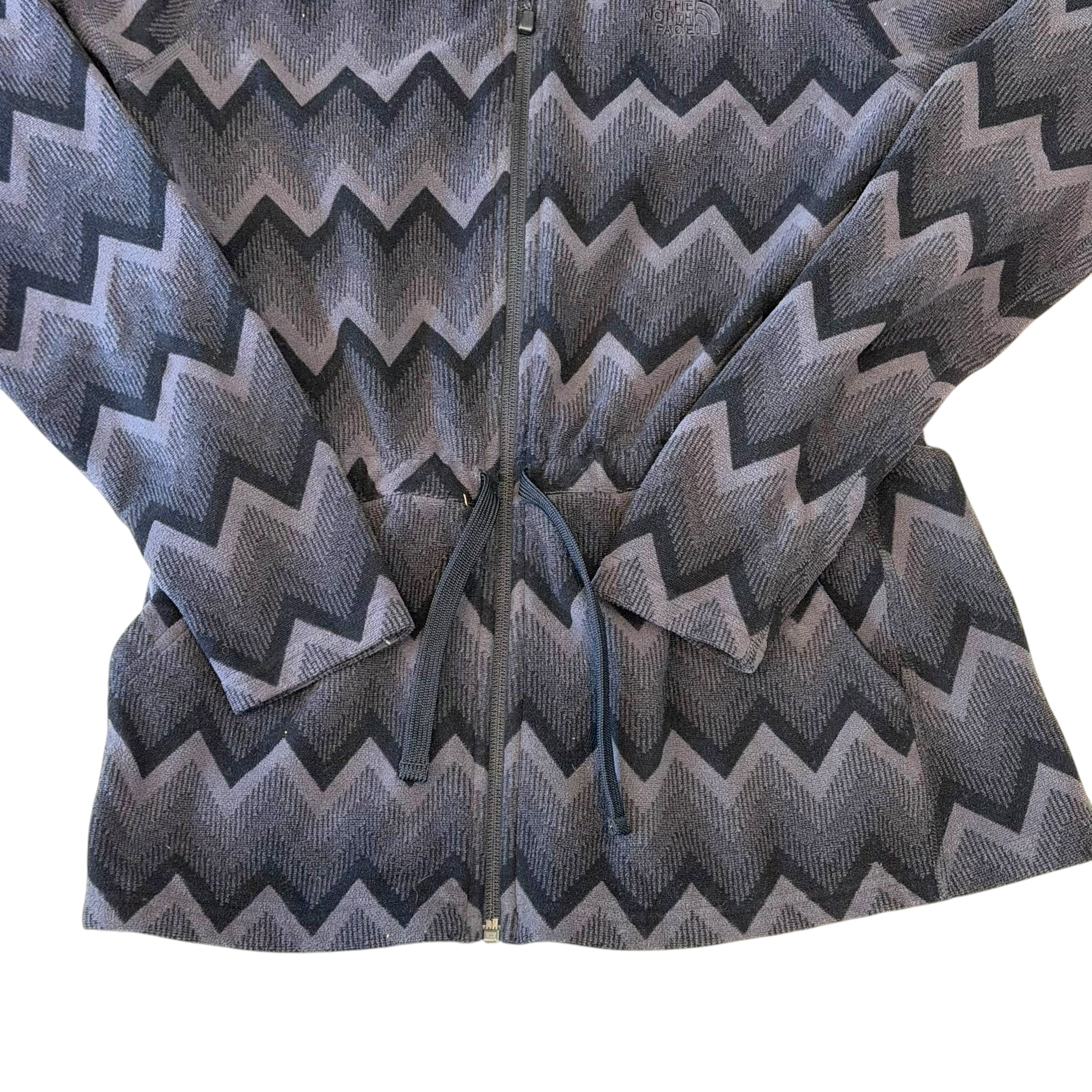 The North Face - Black Pattern Knit Full Zip Women's Sweatshirt