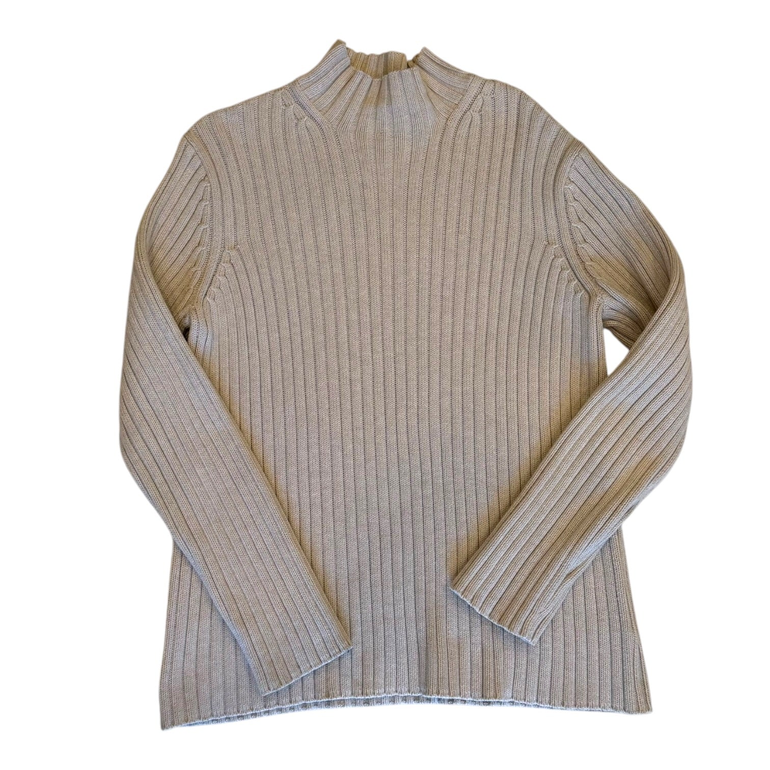 Ralph Lauren - Beige Knit Turtleneck Vintage Y2K Sweater
