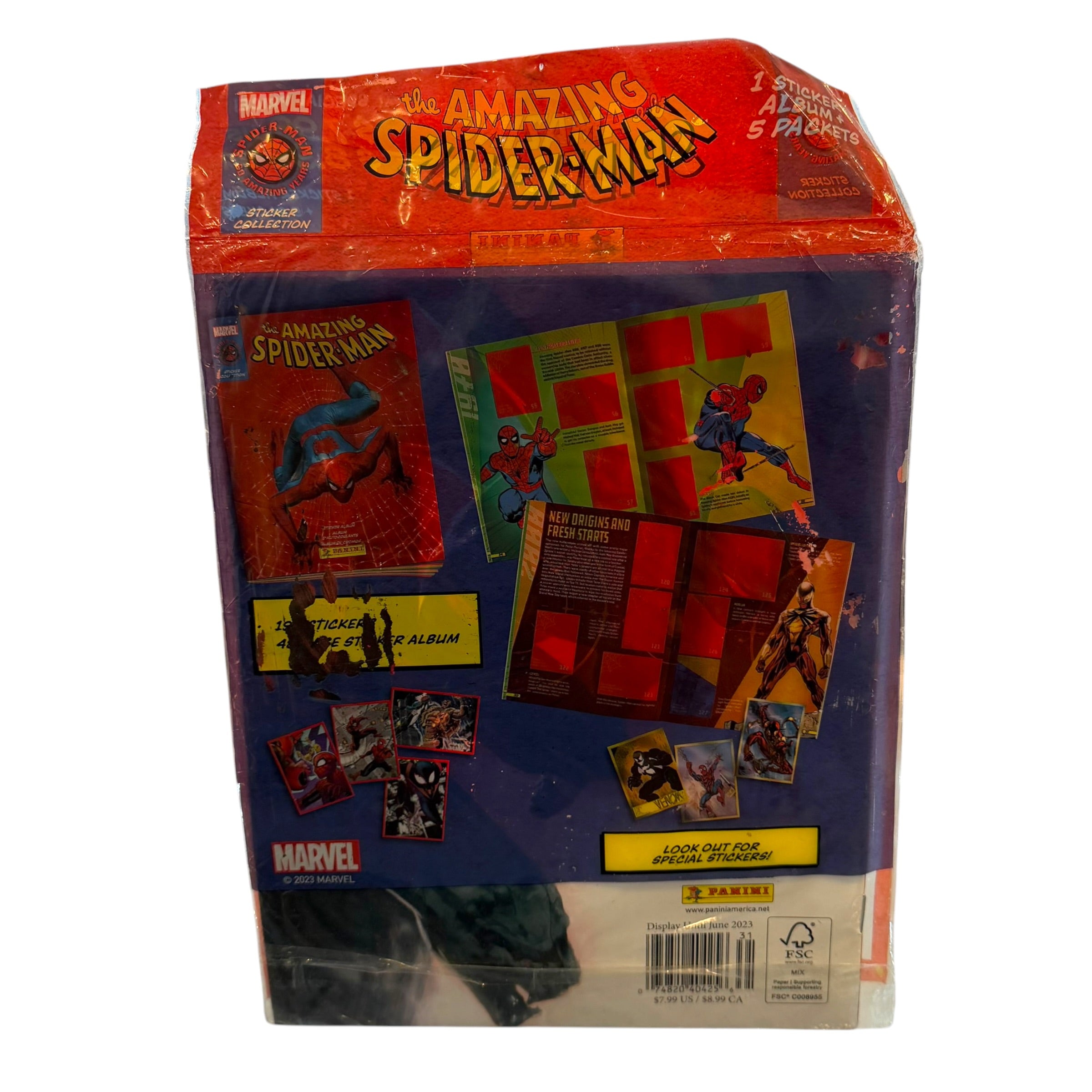 Panini - The Amazing Spiderman Sticker Collection + 5 Packs Factory Sealed
