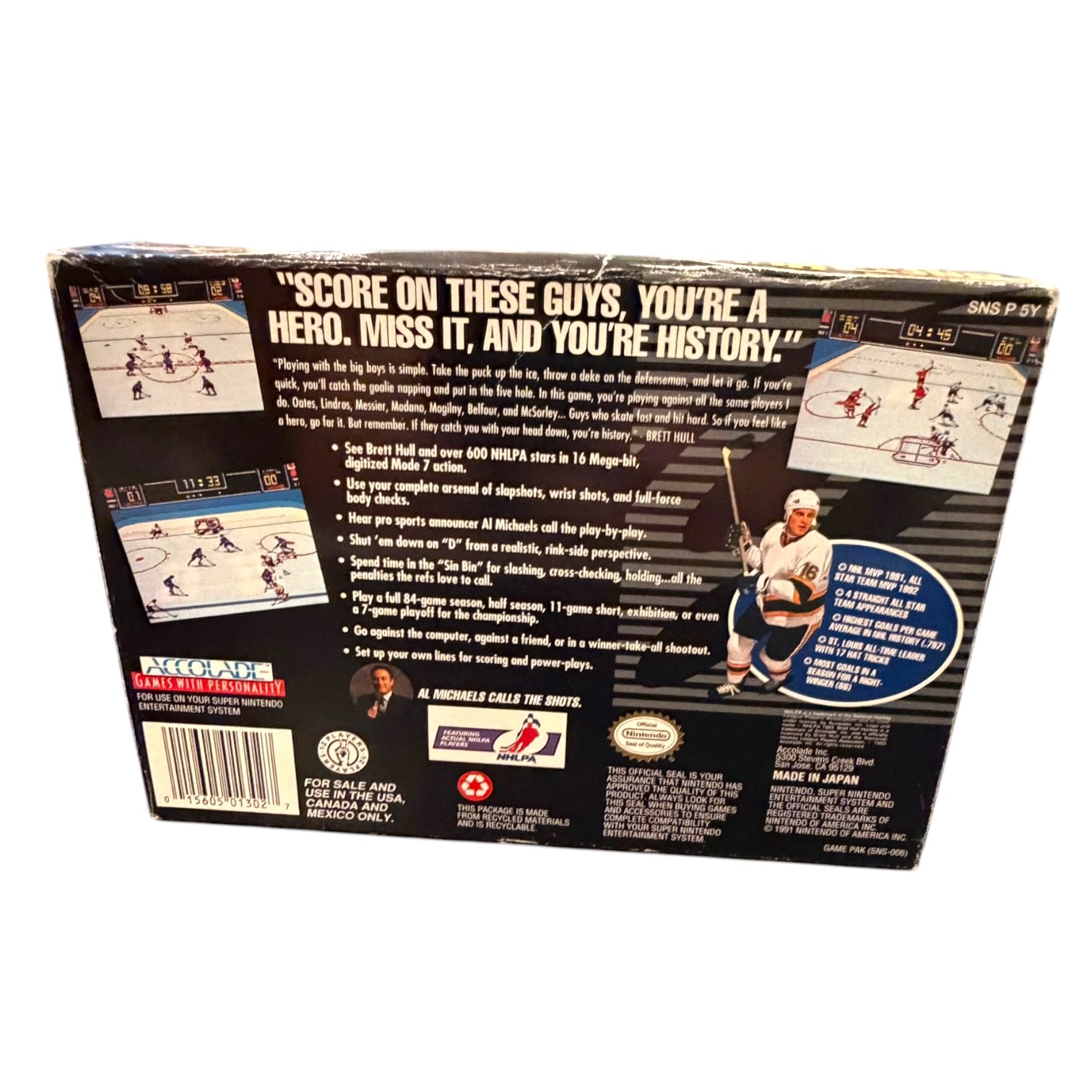 Super Nintendo - Brett Hull Hockey Boxed SNES Video Game