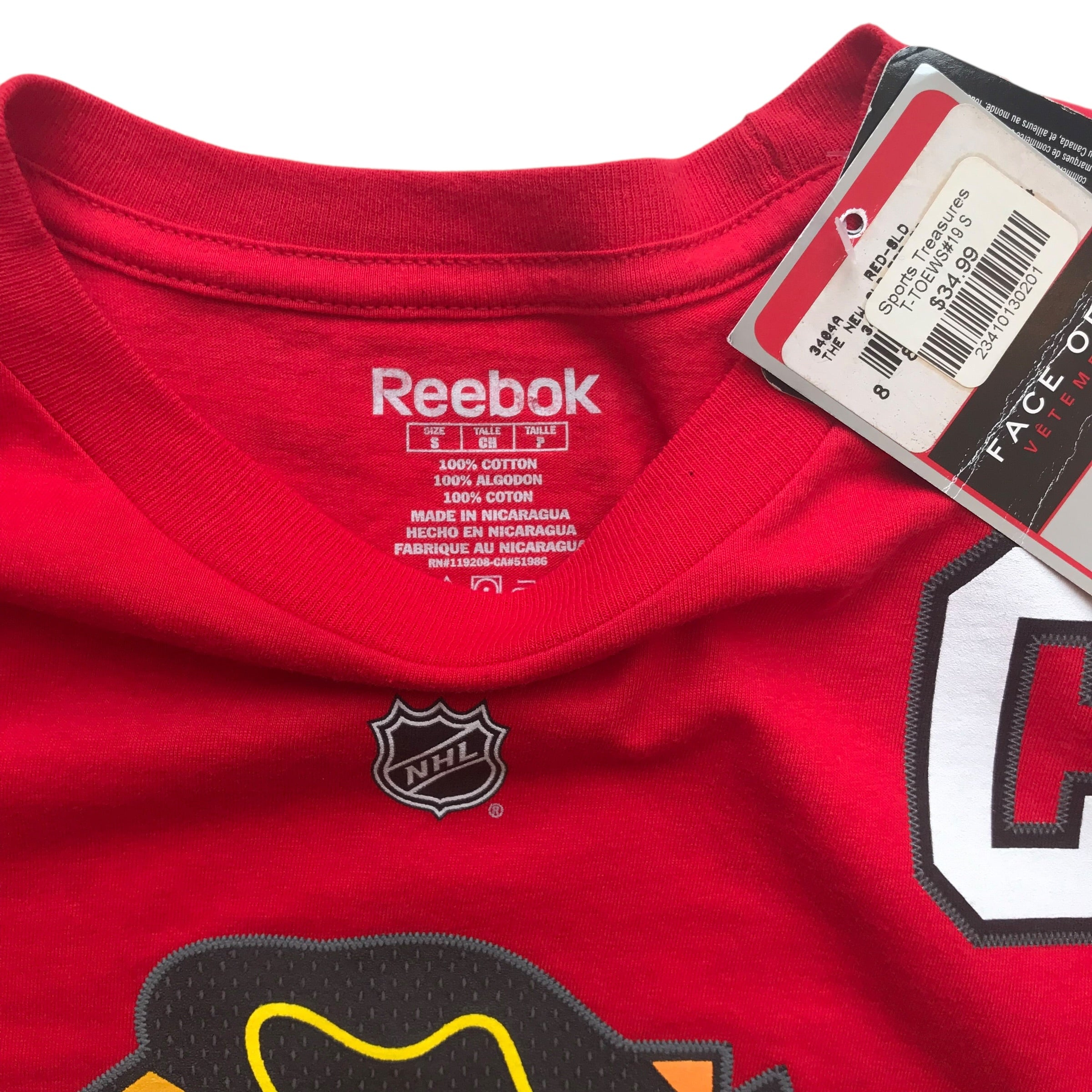 Reebok x NHL - Chicago Blackhawks Toews Deadstock NWT T-Shirt