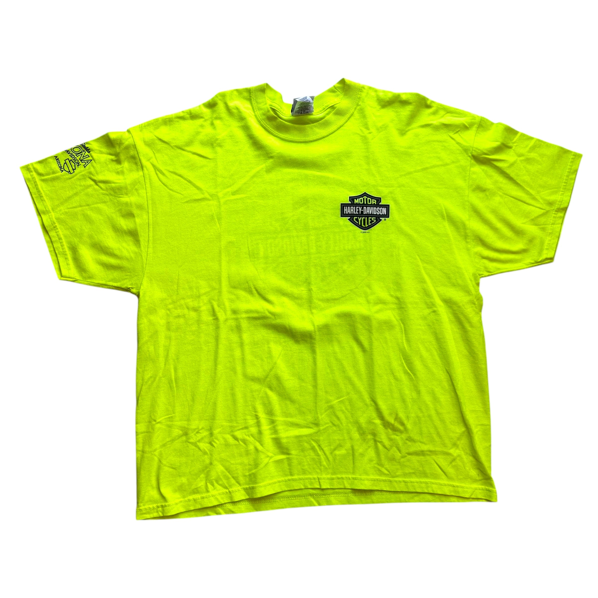 Harley Davidson - Phoenix Arizona Neon Yellow Vintage 2009 T-Shirt