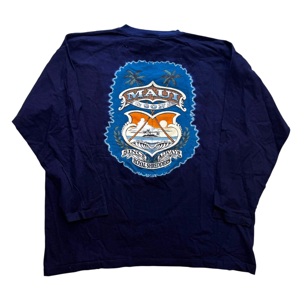 Maui & Sons - Navy Longsleeve Deadstock Vintage Y2K T-Shirt