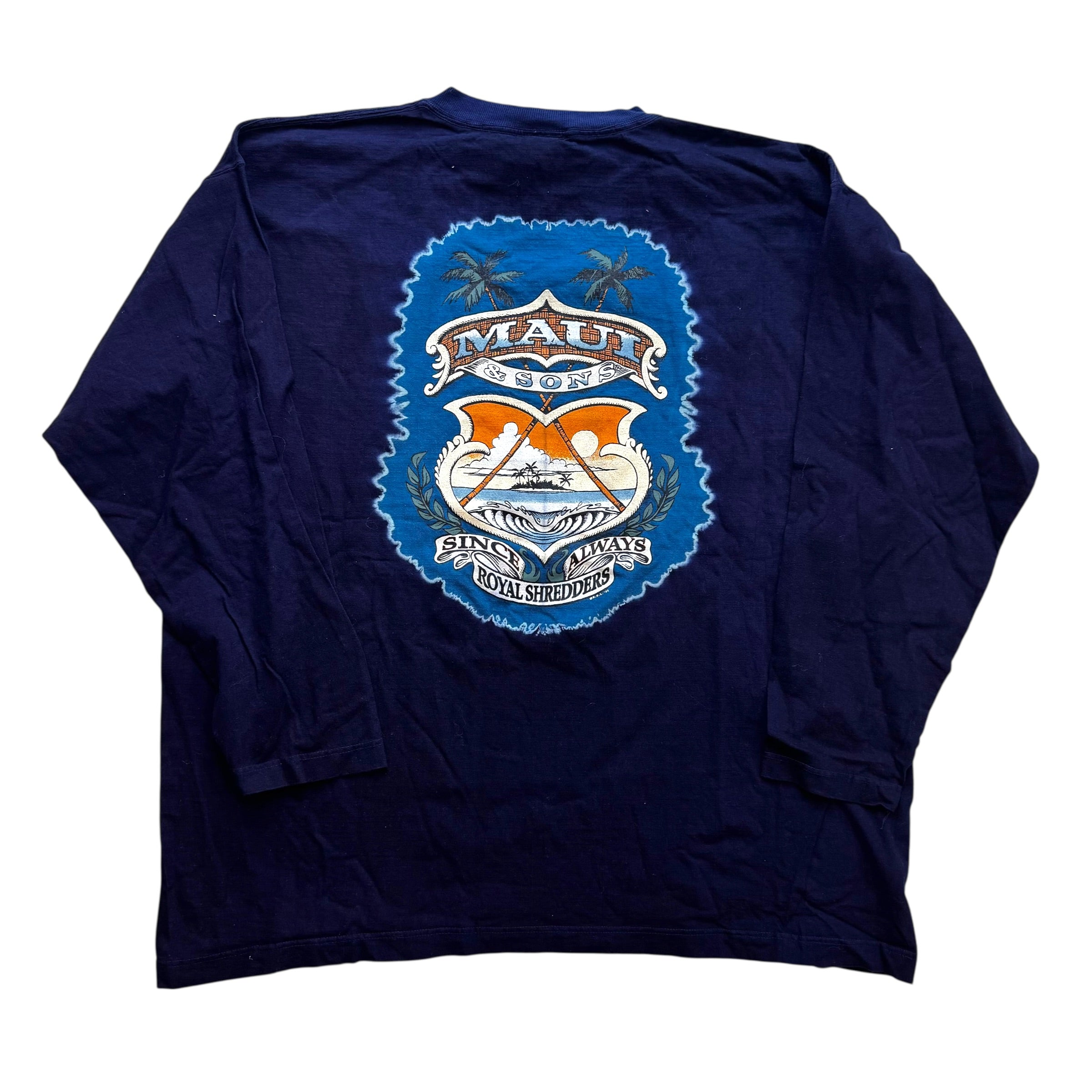Maui & Sons - Navy Longsleeve Deadstock Vintage Y2K T-Shirt
