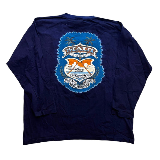 Maui & Sons - Navy Longsleeve Deadstock Vintage Y2K T-Shirt