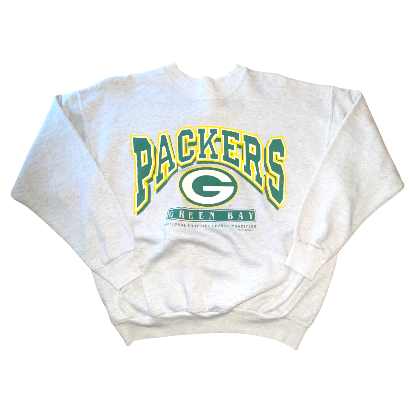 Hanes - Green Bay Packers Vintage 1997 Heather Grey Crewneck Sweatshirt