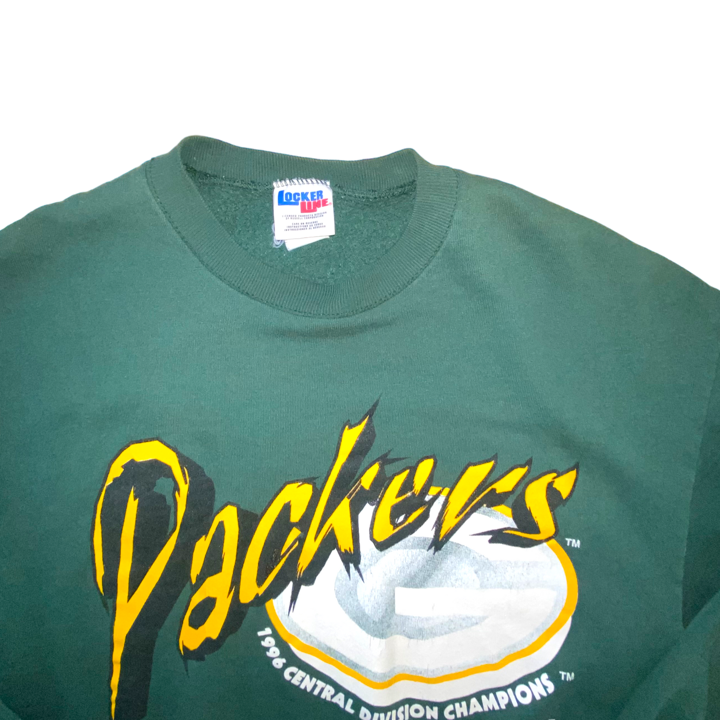 Lockerline - Packers 1996 Central Division Champions Vintage Green Crewneck Sweatshirt