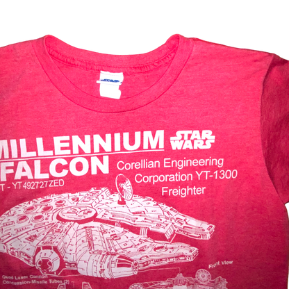 Star Wars - Millenium Falcon Vintage 90s Heather Red T-Shirt