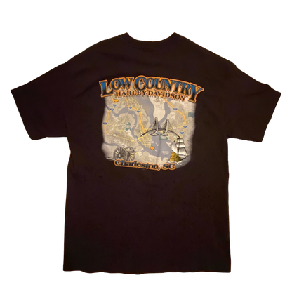 Harley Davidson - Charleston, SC Vintage 2006 Black Graphic T-Shirt