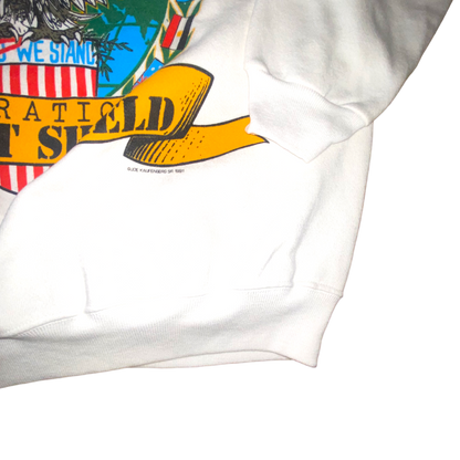Hanes - Desert Storm Vintage 1991 White Graphic Crewneck Sweatshirt