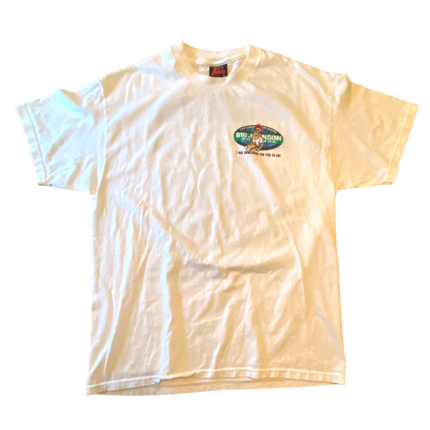 Big Johnson - Vintage 2000 Humor Survivor Graphic White T-Shirt