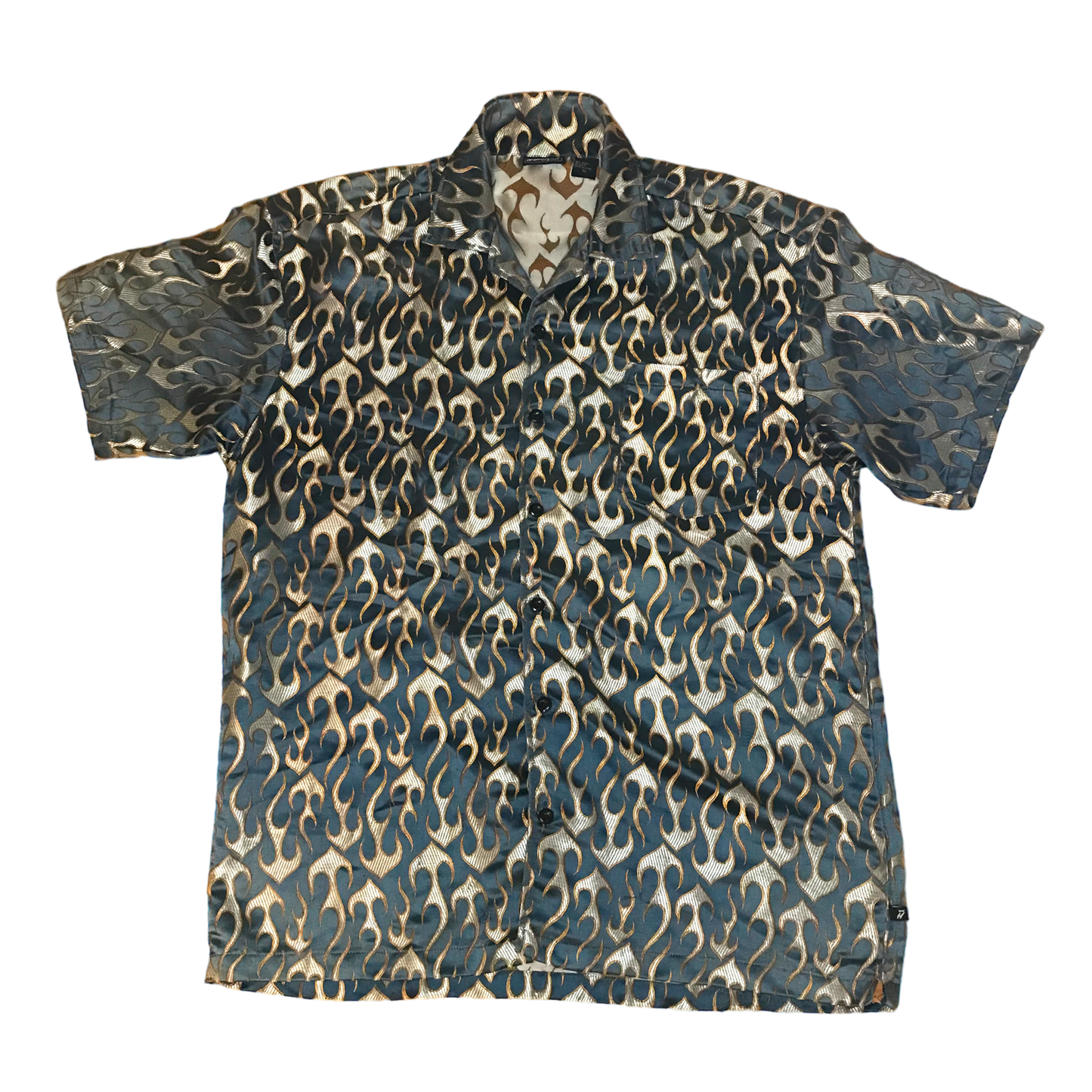 Hoax Original - Flame Knit Button Up Vintage 90s Shirt