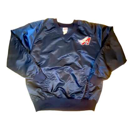 MLB - Angels Navy Blue Satin Pullover Vintage 90s Windbreaker Jacket