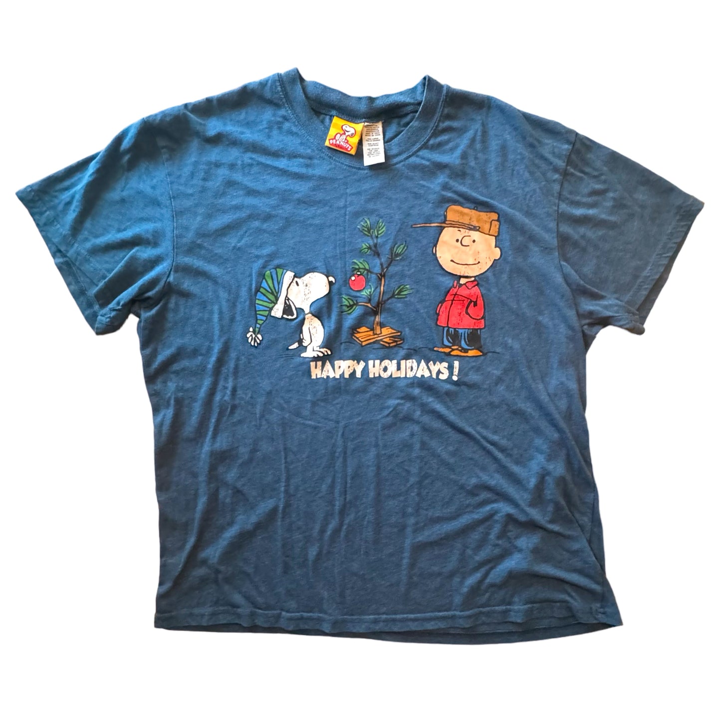 Peanuts - Charlie Brown Happy Holidays Vintage 90s Single Stitch T-Shirt