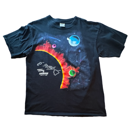 Harlequin N.G. - 1990 Total Eclipse in Hawaii Graphic Big Print Vintage T-Shirt