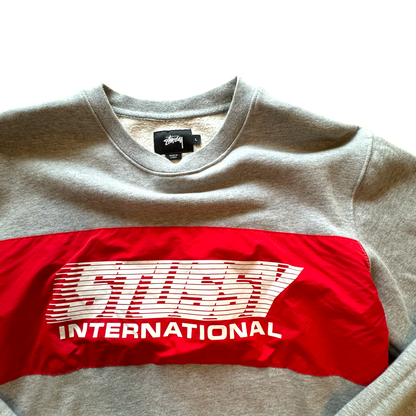 Stussy - International Grey Red Crewneck Sweatshirt