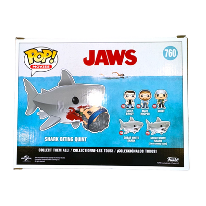 Funko Pop Movies - JAWS Shark Biting Quint #760 SDCC 2019 Sticker Limited Edition