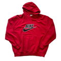 Nike - Silver Tab Red Patched Swoosh Vintage Y2K Hoodie Sweatshirt