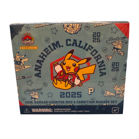 Pokemon - Exclusive 2025 Worlds Coin, Damage-Counter Dice & Condition Marker Set