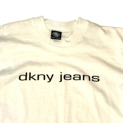 DKNY Jeans - White Graphic Vintage 90s T-Shirt
