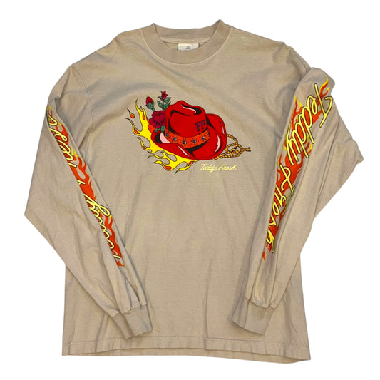 Teddy Fresh - Long Sleeve Cowboy Hat Graphic T-Shirt