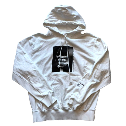 Helmut Lang - White Graphic Hoodie Sweatshirt