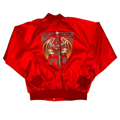Auburn Sportswear - Vintage 2002 Bike Week Red Satin Jacket