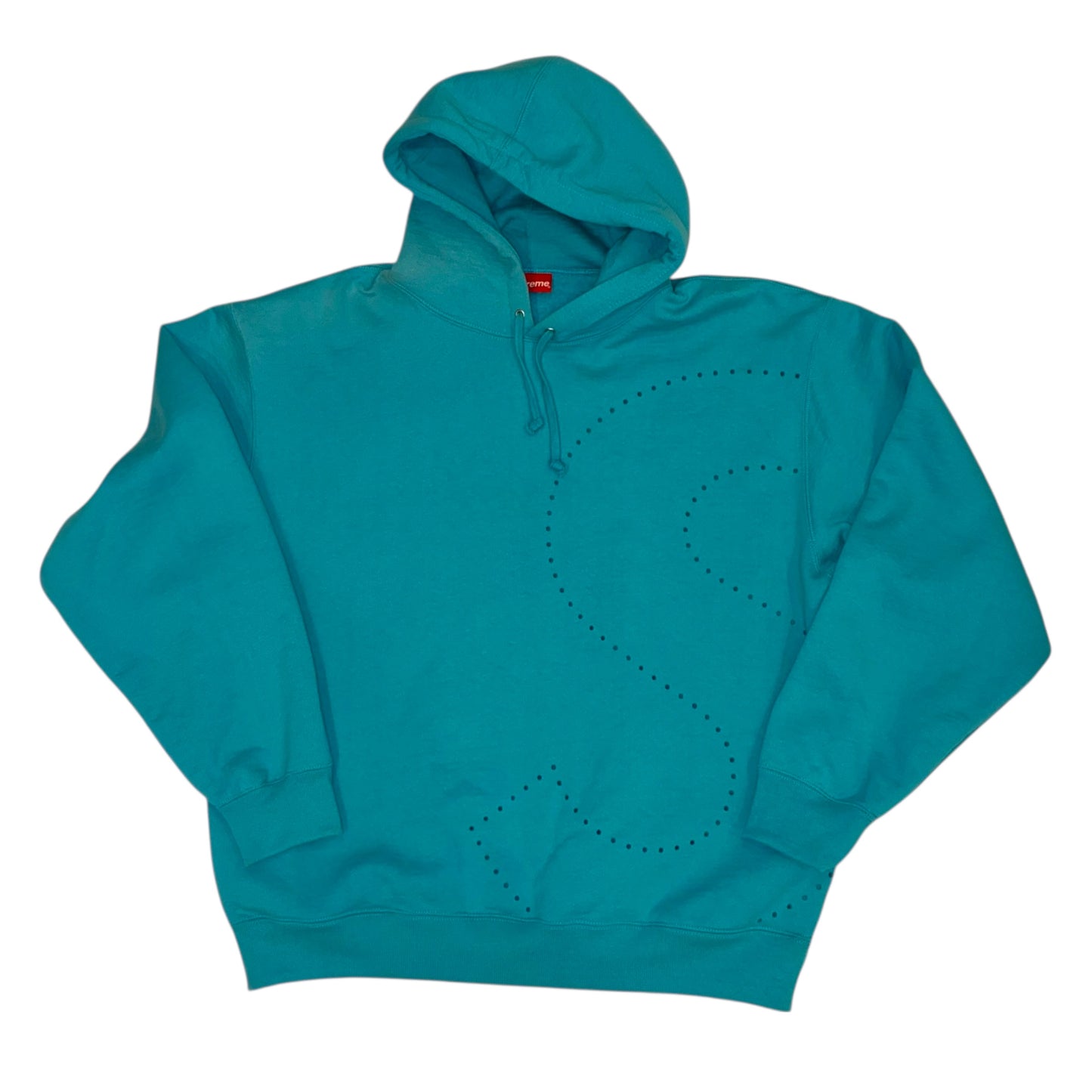 Supreme - Lasercut S SS21 Teal Hoodie Sweatshirt