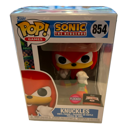 Funko Pop Games - Sonic - Knuckles #854 Flocked TargetCon Exclusive Pop