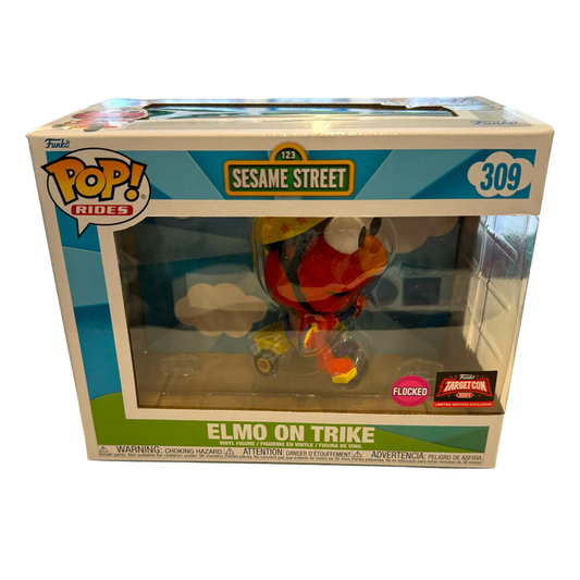 Funko Pop Rides - Sesame Street - Elmo On Trike #309 (Flocked) Target Con Exclusive Pop