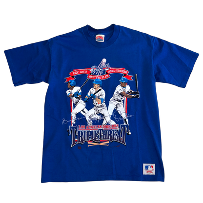 Nutmeg Mills - Dodgers Triple Threat Graphic Vintage 90s T-Shirt