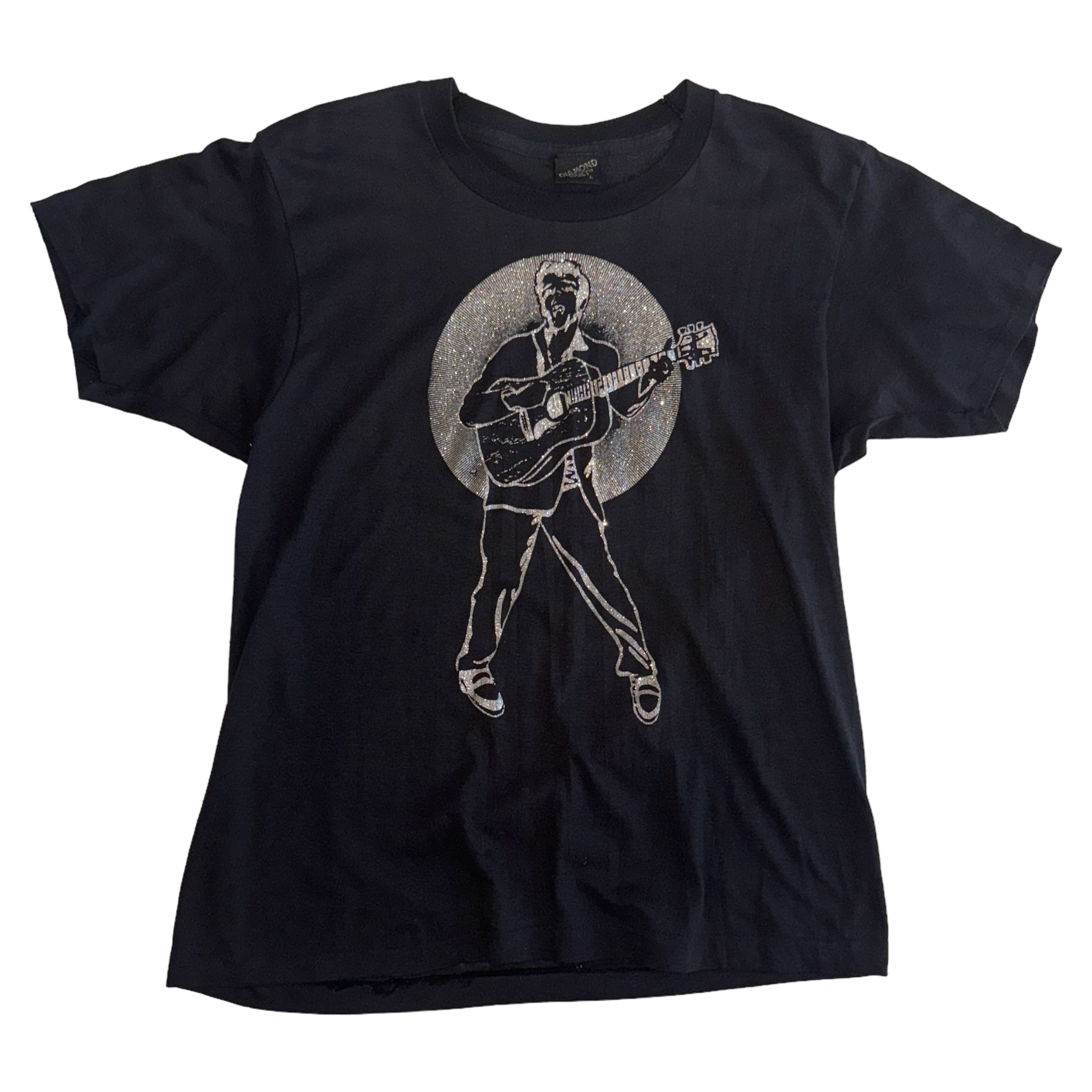 Diamond Dust - Elvis Presley Single Stitch Glitter Graphic Vintage 80s T-Shirt