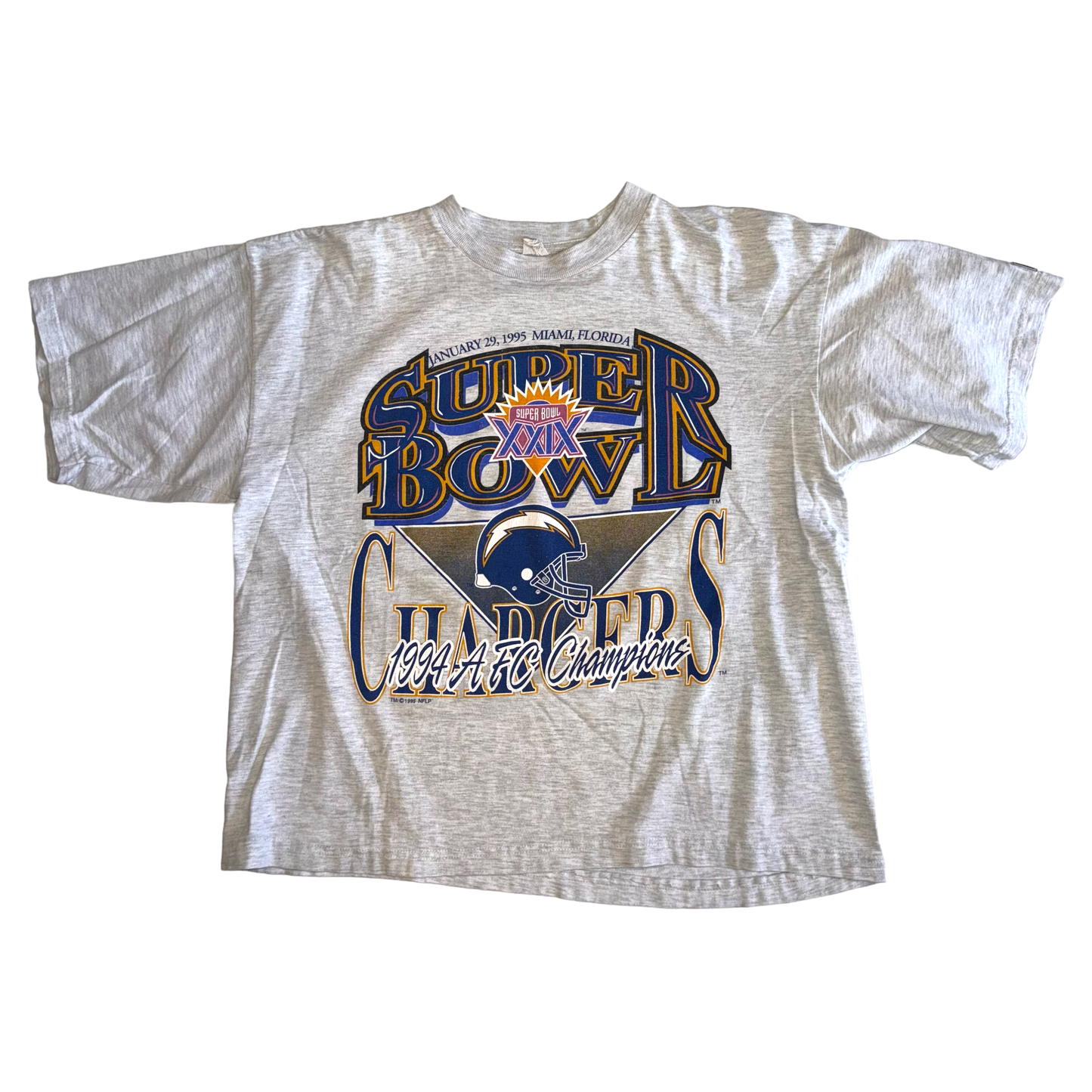 Logo 7 x NFL - Super Bowl 1995 Chargers AFC Cropped T-Shirt