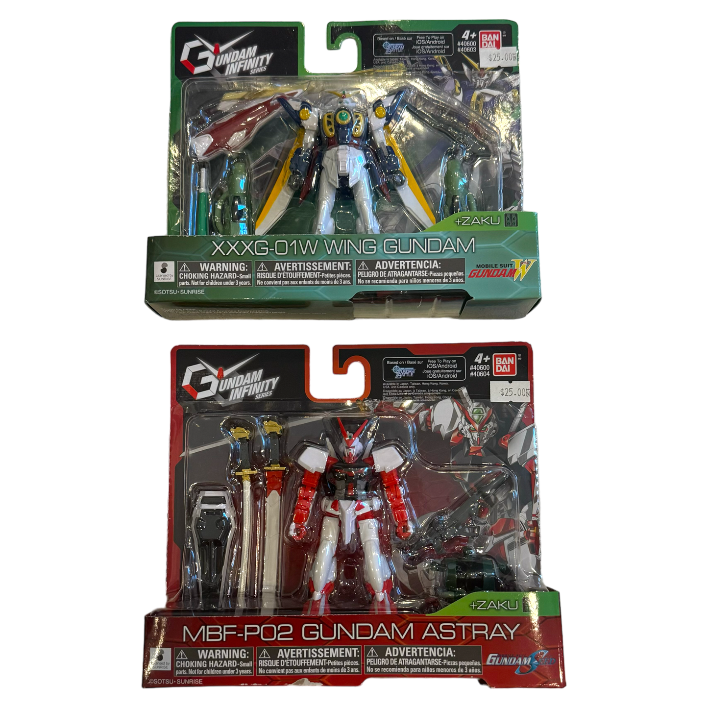 Bandai - Gundam Infinity Series - XXXG-O1W & MBF-P02 Action Figure Set