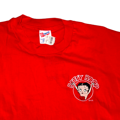 Hanes - Betty Boop Embroidered Deadstock NWT Red T-Shirt