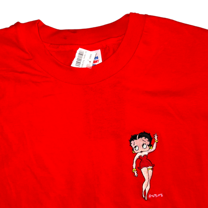 Hanes - Betty Boop Pose Embroidered Deadstock NWT Red T-Shirt