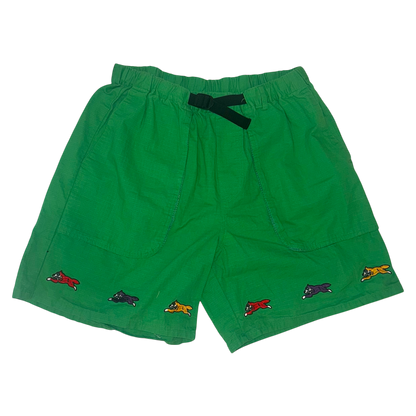 Ice Cream - Green Running Dog Patched  Summer Shorts