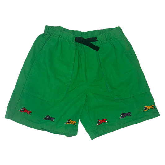 Ice Cream - Green Running Dog Patched  Summer Shorts