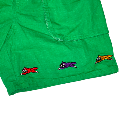 Ice Cream - Green Running Dog Patched  Summer Shorts