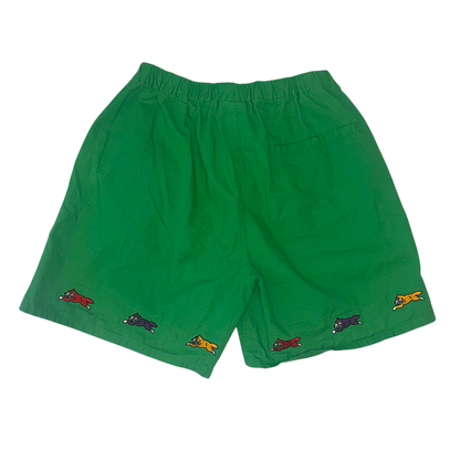 Ice Cream - Green Running Dog Patched  Summer Shorts