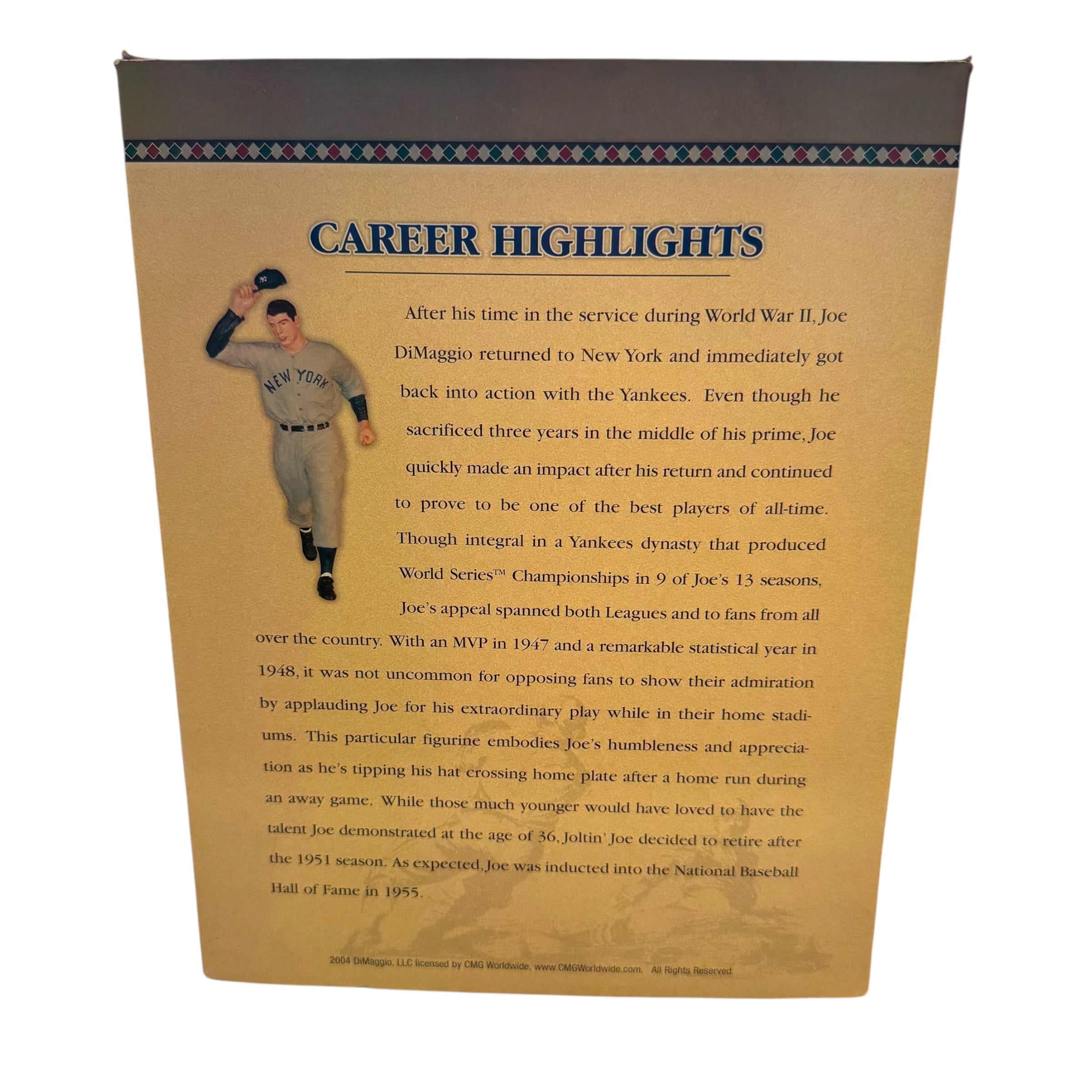 Hartland New Classics - Joe Dimaggio 2004 Commemorative Statue